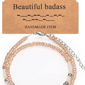NWT JoycuFF Inspirational 𝐌𝐨𝐫𝐬𝐞 𝐂𝐨𝐝𝐞 𝐁𝐫𝐚𝐜𝐞𝐥𝐞𝐭𝐬 Beautiful Bada%
